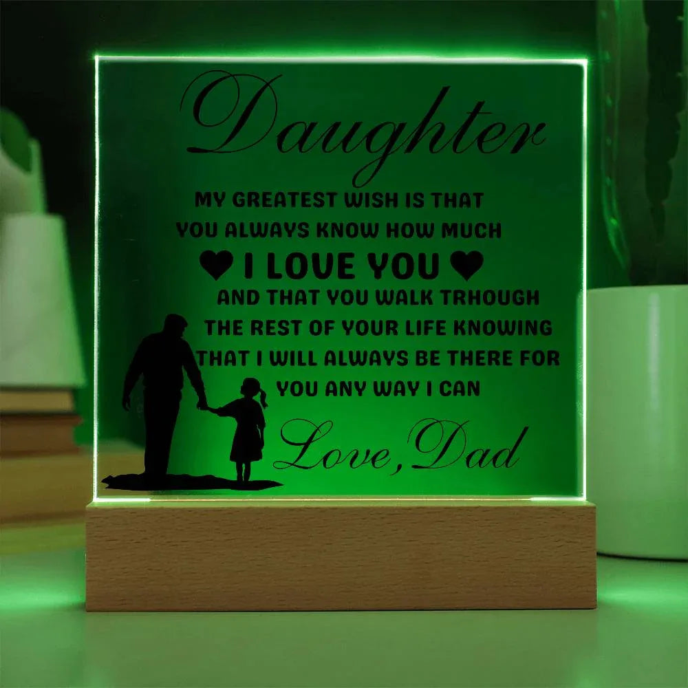 Daughter Love Dad Acrylic | My Greatest Wish - Giftinum