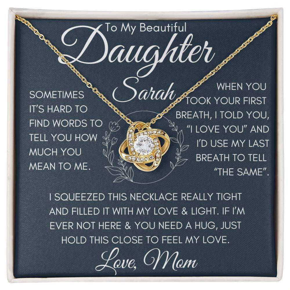 Daughter Love knot necklace 18K Yellow Gold Finish / Standard Box Jewelry Giftinum