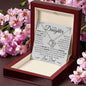 Daughter Necklace From Dad - Never forget that I love you 14K White Gold Finish / Luxury Box w/LED Jewelry Giftinum