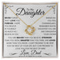 Daughter Necklace From Dad - Never forget that I love you 14K White Gold Finish / Luxury Box w/LED Jewelry Giftinum