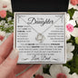 Daughter Necklace From Dad - Never forget that I love you 14K White Gold Finish / Luxury Box w/LED Jewelry Giftinum