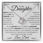 Daughter Necklace From Dad - Never forget that I love you 14K White Gold Finish / Luxury Box w/LED Jewelry Giftinum