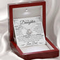 Daughter Necklace From Dad - Never forget that I love you 14K White Gold Finish / Luxury Box w/LED Jewelry Giftinum