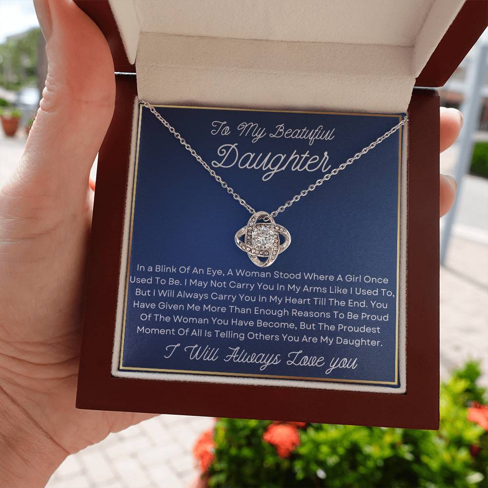 Daughter Necklace - In a blink of an eye 14K White Gold Finish / Luxury Box Jewelry Giftinum
