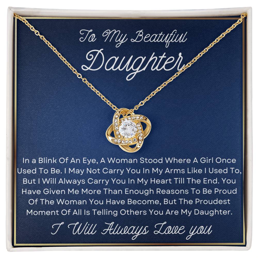 Daughter Necklace - In a blink of an eye 18K Yellow Gold Finish / Standard Box Jewelry Giftinum