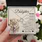 Daughter Necklace - Never feel that you are alone 14K White Gold Finish / Standard Box Jewelry Giftinum