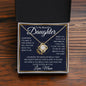 Daughter Necklace - Sometimes it's hard to find words 18K Yellow Gold Finish / Two-Toned Box Jewelry Giftinum