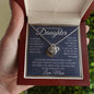Daughter Necklace - Sometimes it's hard to find words 14K White Gold Finish / Two-Toned Box Jewelry Giftinum