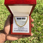 Dear Dad - The Best Man Cuban Link Chain Stainless Steel / Standard Box Jewelry Giftinum
