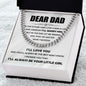 Dear Dad - The Best Man Cuban Link Chain Stainless Steel / Standard Box Jewelry Giftinum