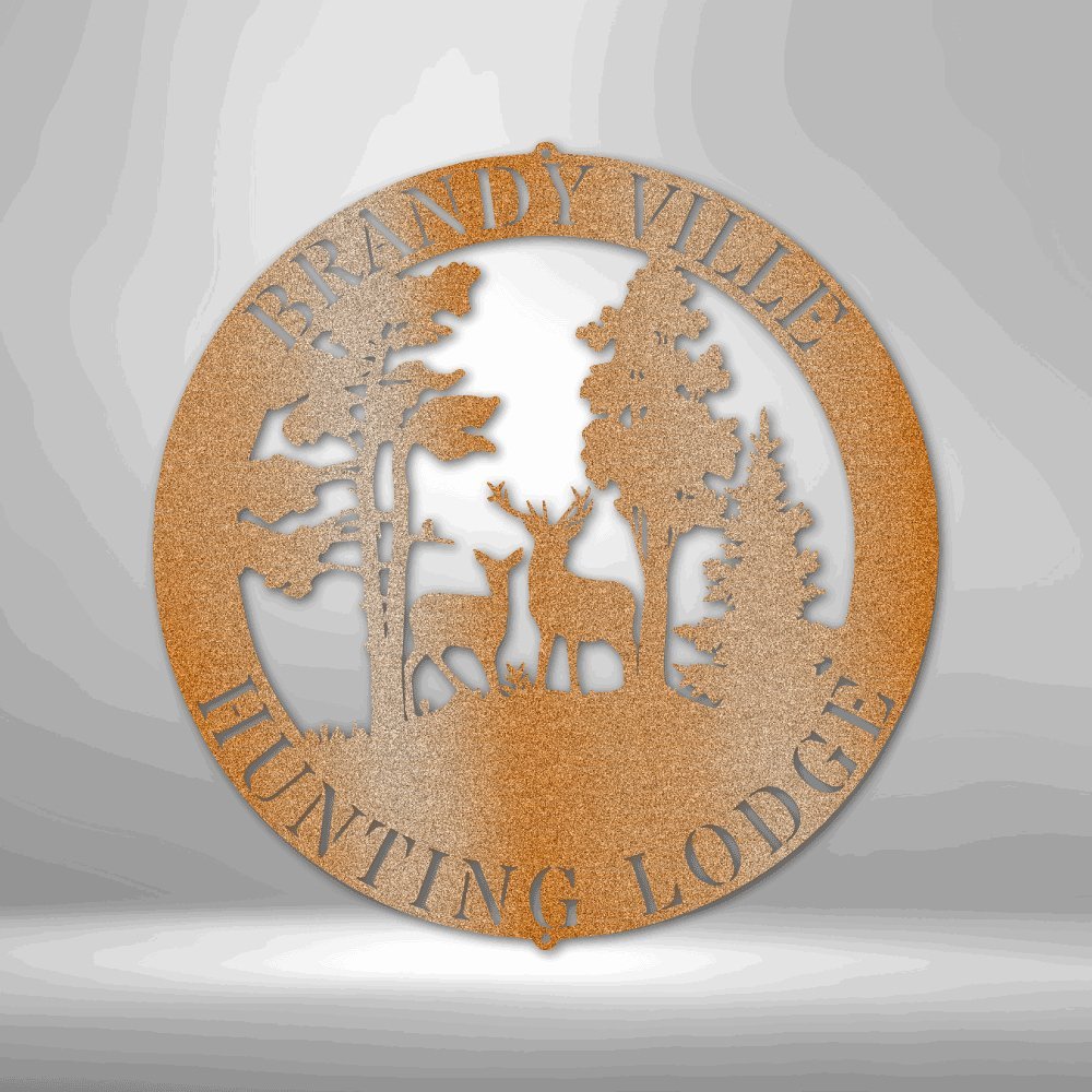 Deer Scene - Steel Sign Copper / 12" Steel Sign Giftinum