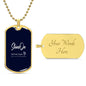 Dog tag necklace Military Chain (Gold) / Yes Jewelry Giftinum