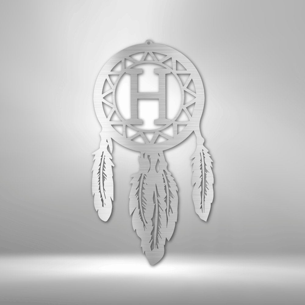 Dream Catcher Monogram - Steel Sign Silver / 12" Steel Sign Giftinum