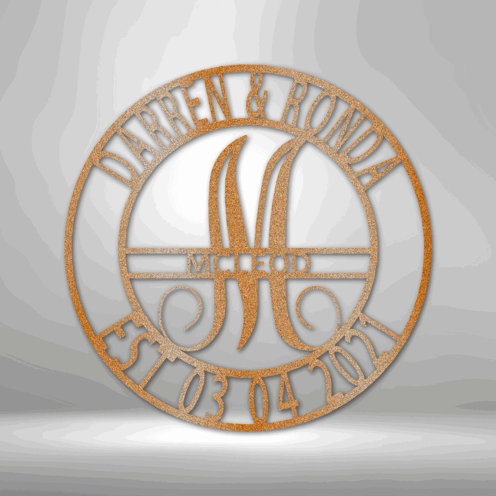 Elaborate Name - Steel Sign Copper / 12" Steel Sign Giftinum
