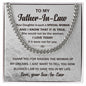 Father In Law - Thank You For Raising Cuban Link Chain Stainless Steel / Standard Box Jewelry Giftinum