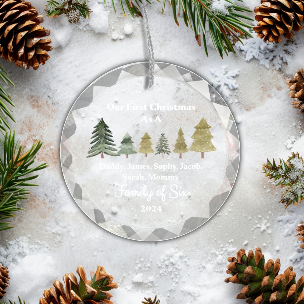 First Christmas as Family of Ornament With Gift Box Family of Two Ornaments and Accents Giftinum