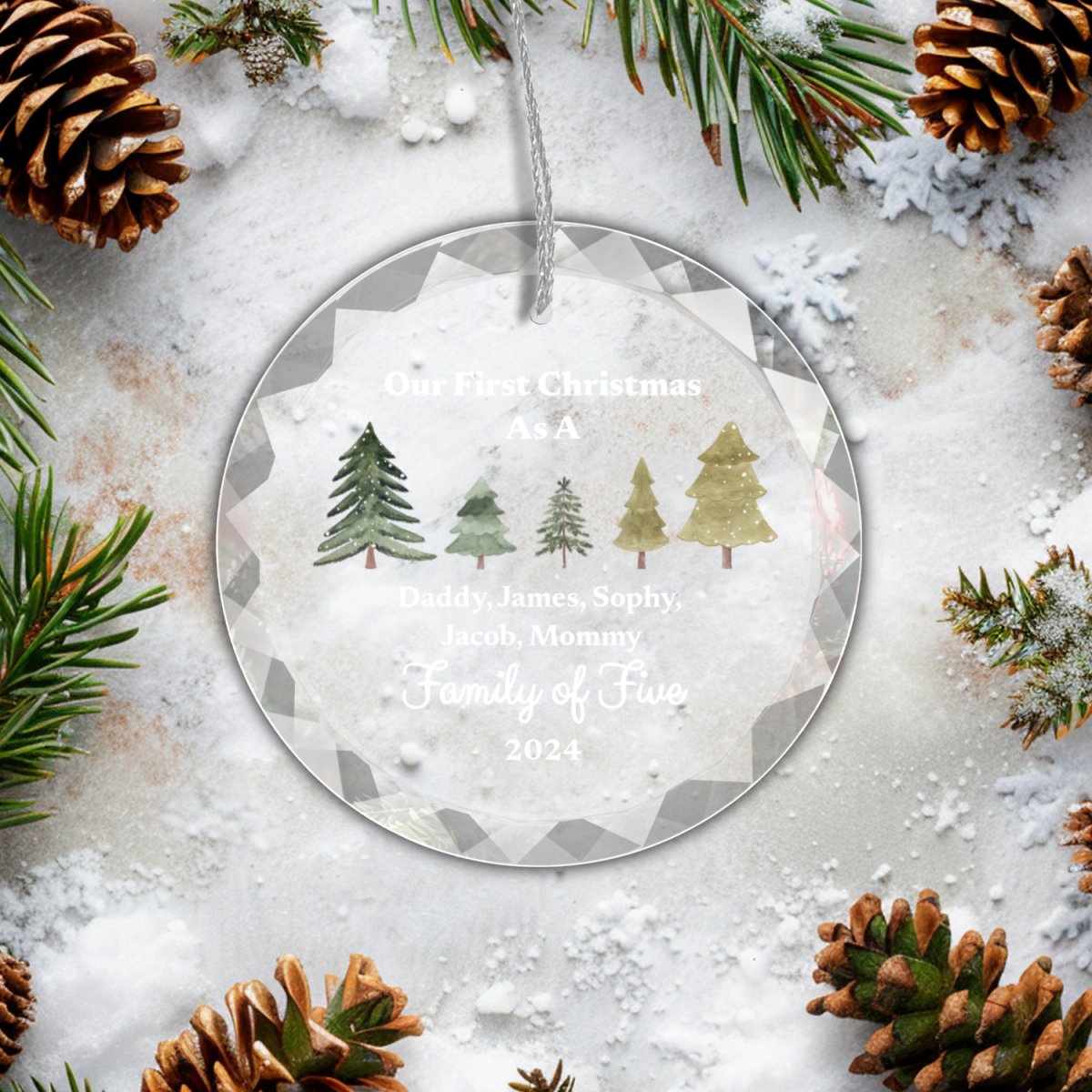 First Christmas as Family of Ornament With Gift Box Family of Two Ornaments and Accents Giftinum