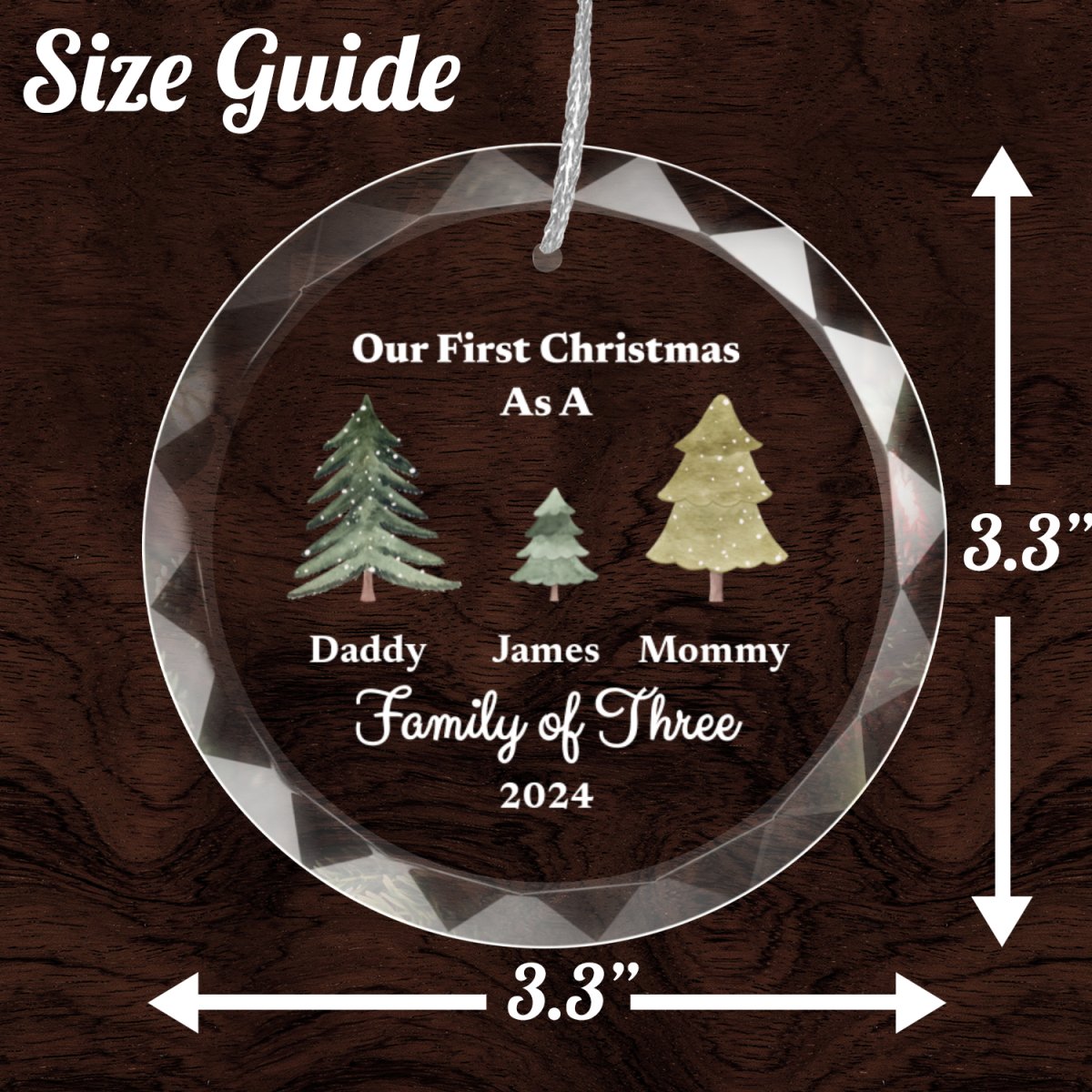 First Christmas as Family of Ornament With Gift Box Family of Two Ornaments and Accents Giftinum