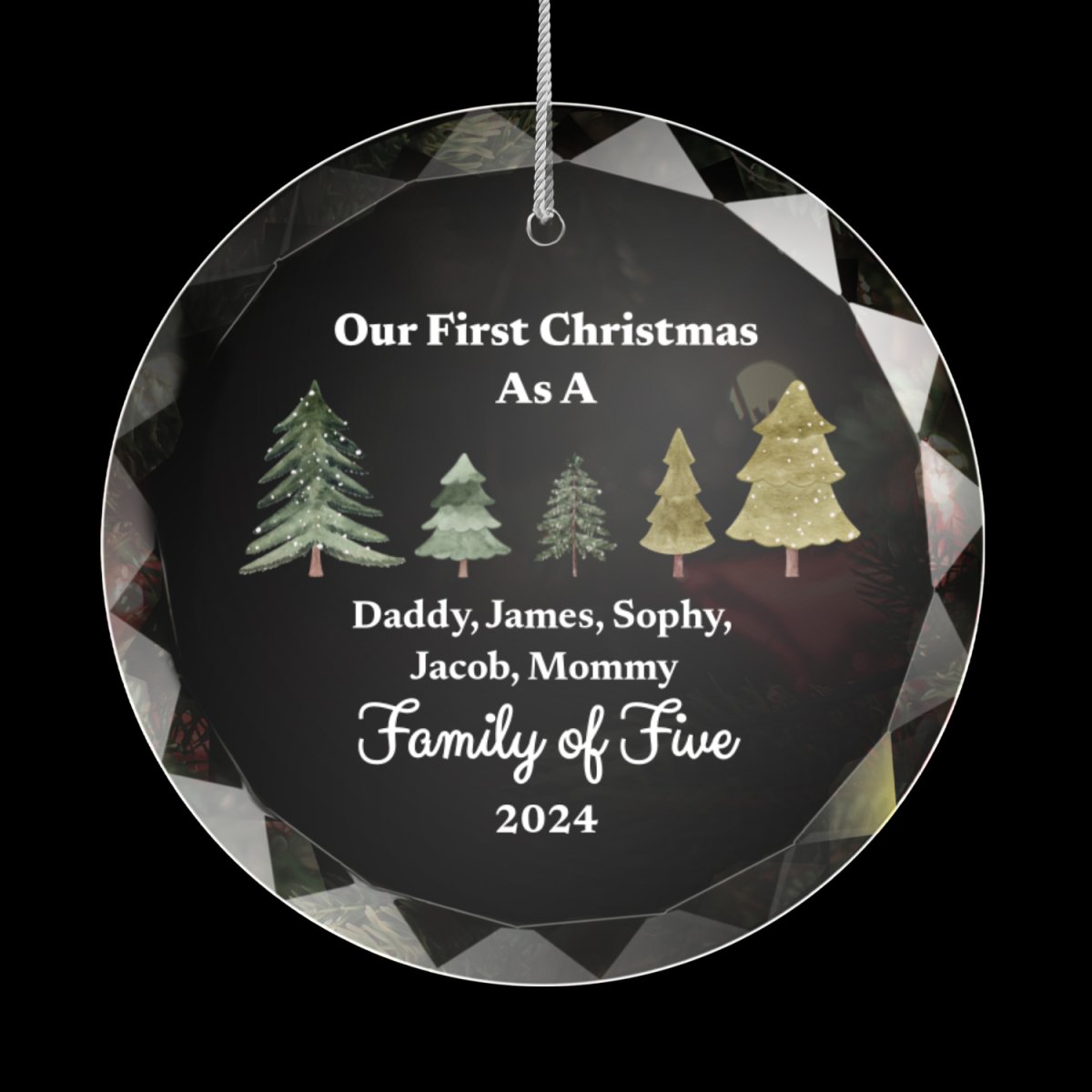 First Christmas as Family of Ornament With Gift Box Family of Four Ornaments and Accents Giftinum