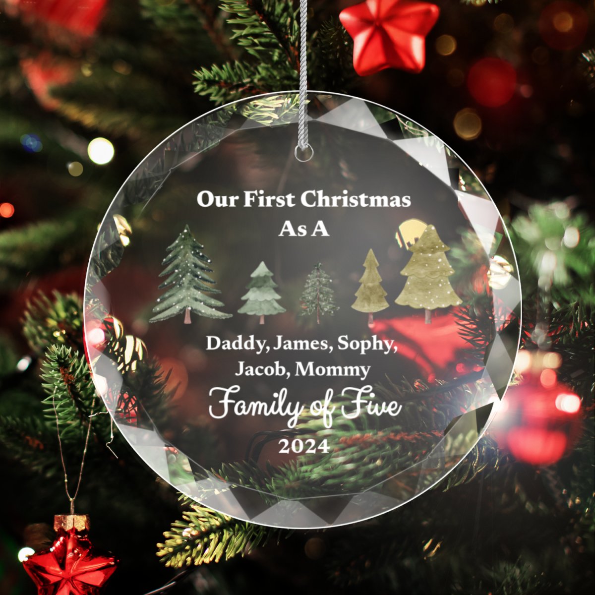 First Christmas as Family of Ornament With Gift Box Family of Two Ornaments and Accents Giftinum