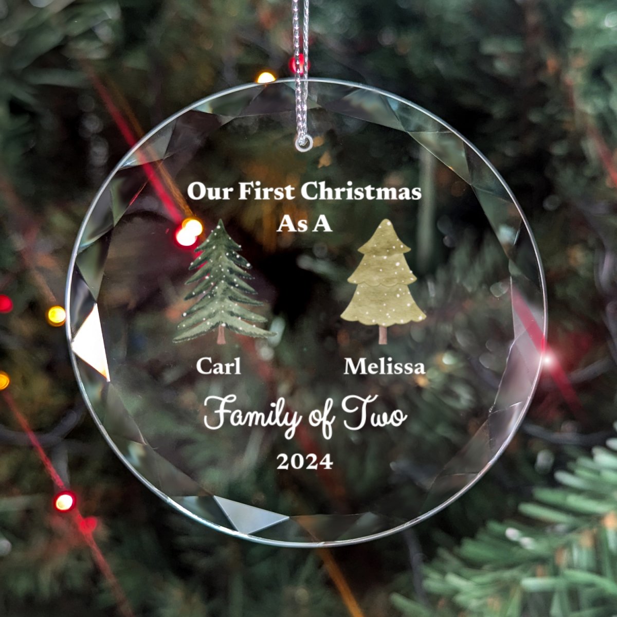 First Christmas as Family of Ornament With Gift Box Family of Two Ornaments and Accents Giftinum