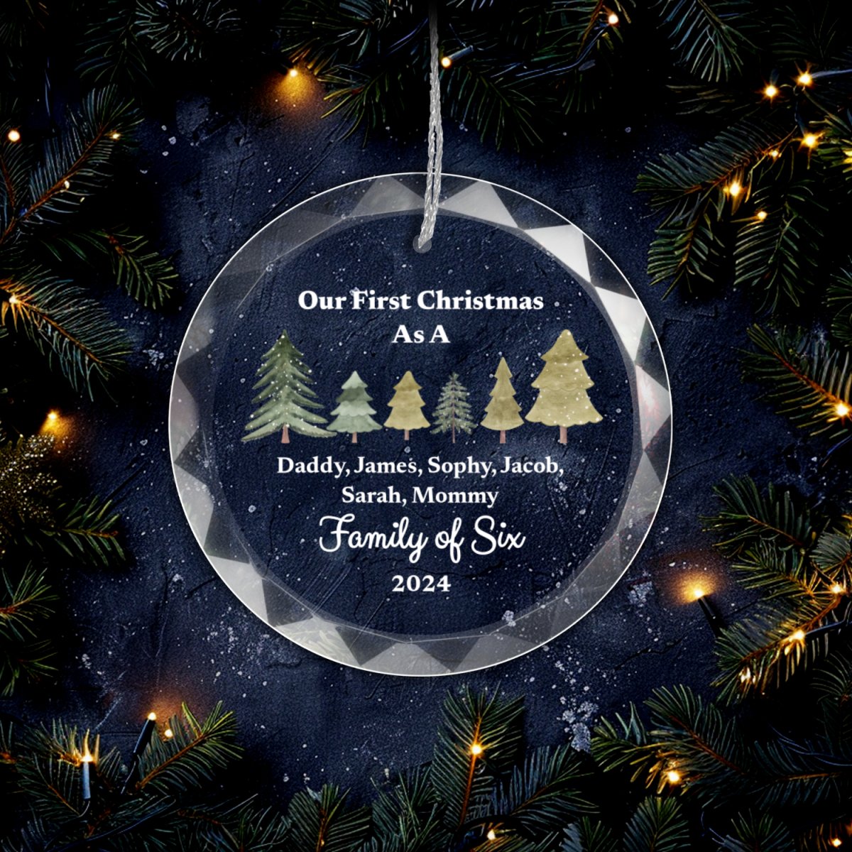 First Christmas as Family of Ornament With Gift Box Family of Two Ornaments and Accents Giftinum