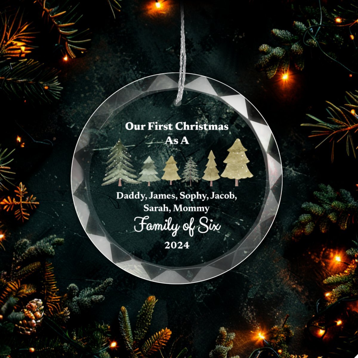 First Christmas as Family of Ornament With Gift Box Family of Two Ornaments and Accents Giftinum