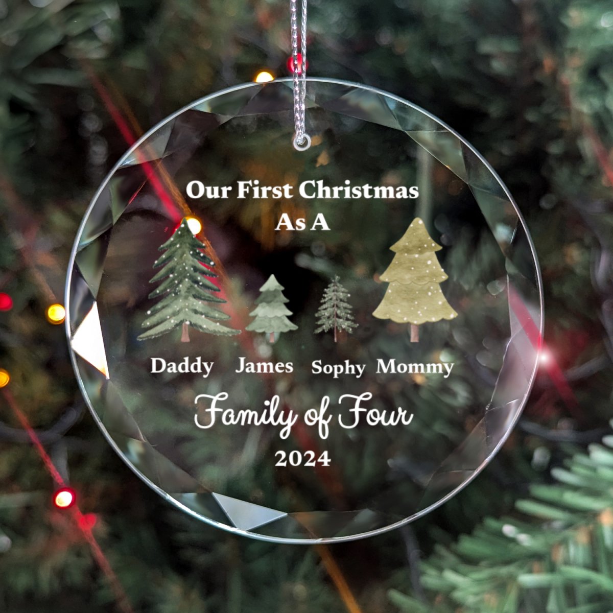 First Christmas as Family of Ornament With Gift Box Family of Two Ornaments and Accents Giftinum