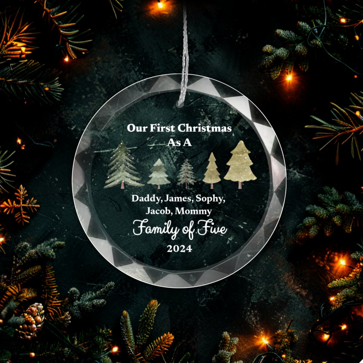 First Christmas as Family of Ornament With Gift Box Family of Two Ornaments and Accents Giftinum