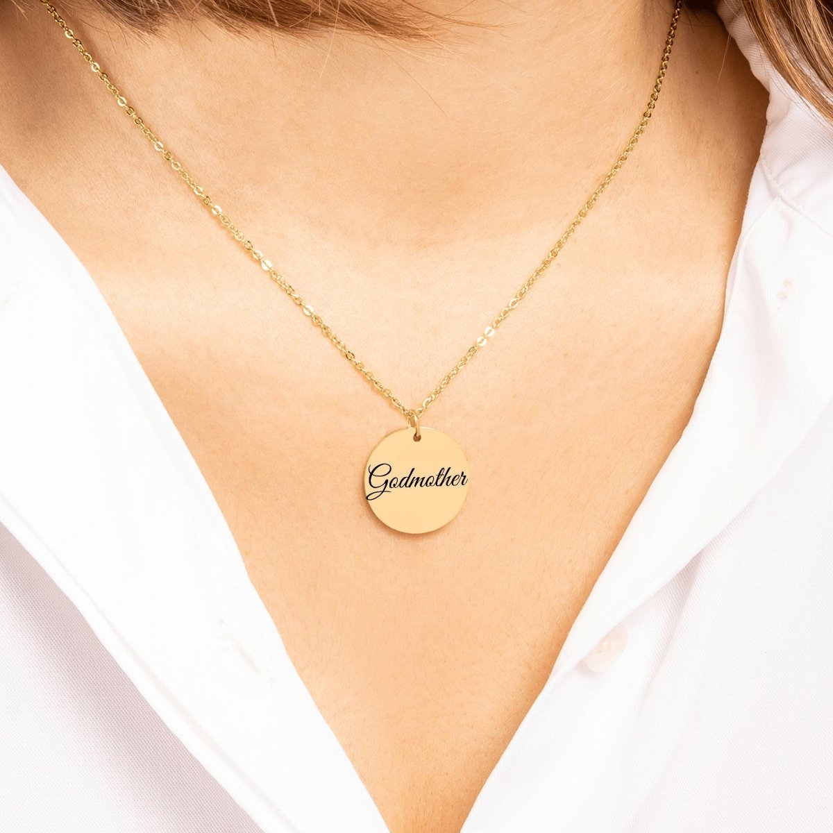 Godmother proposal Without back engraving / Silver Steel Upload Your Own Design Giftinum