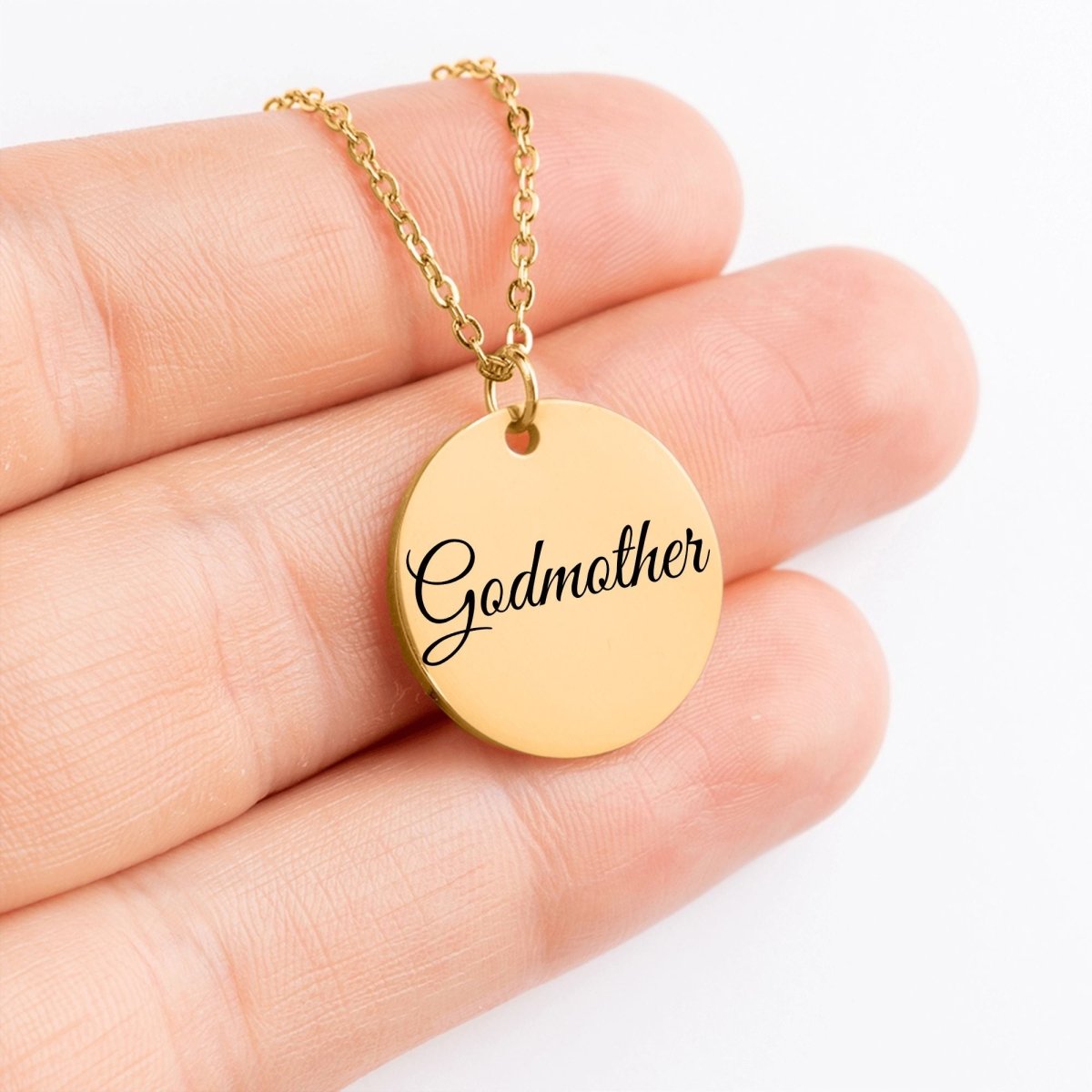 Godmother proposal Without back engraving / Silver Steel Upload Your Own Design Giftinum