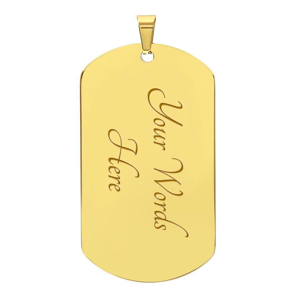 Grandson Dog Tag Necklace Military Chain (Gold) / Yes Jewelry Giftinum