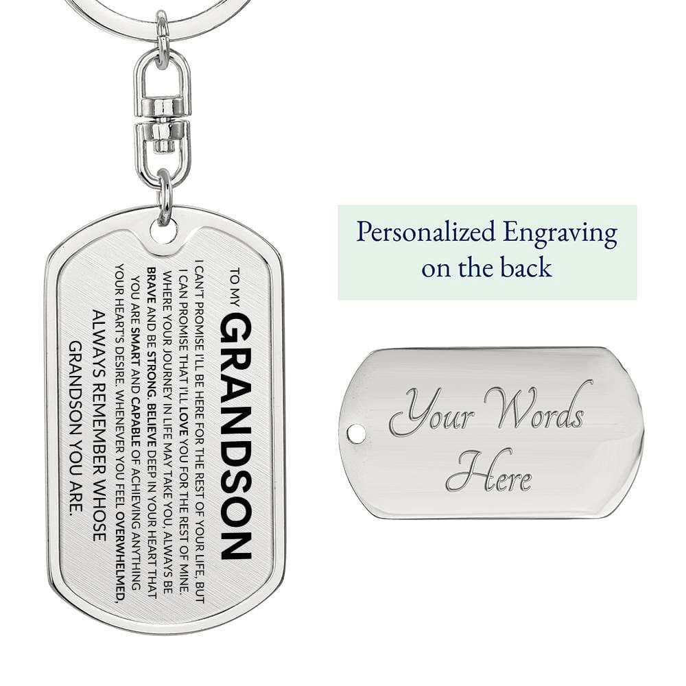 Grandson Keychain Dog Tag with Swivel Keychain (Steel) / Yes Jewelry Giftinum