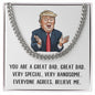 Great Dad Cuban Link Chain Stainless Steel / Standard Box Jewelry Giftinum