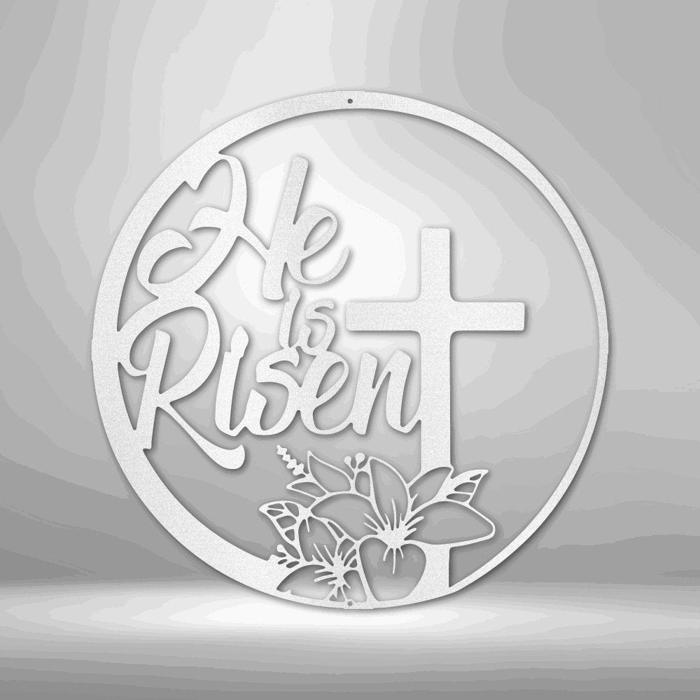 He is Risen - Steel Sign Black / 12" Steel Sign Giftinum