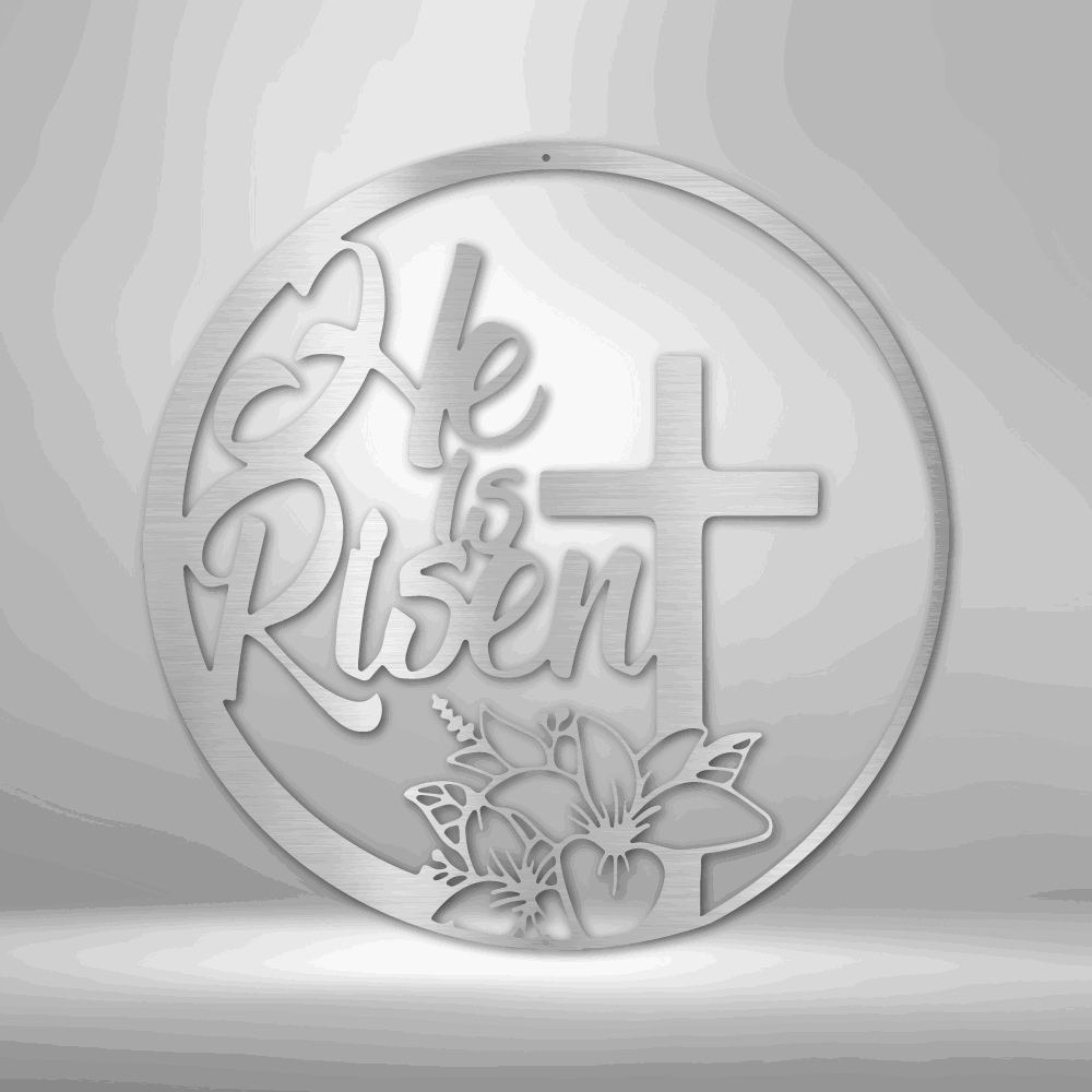 He is Risen - Steel Sign Silver / 12" Steel Sign Giftinum