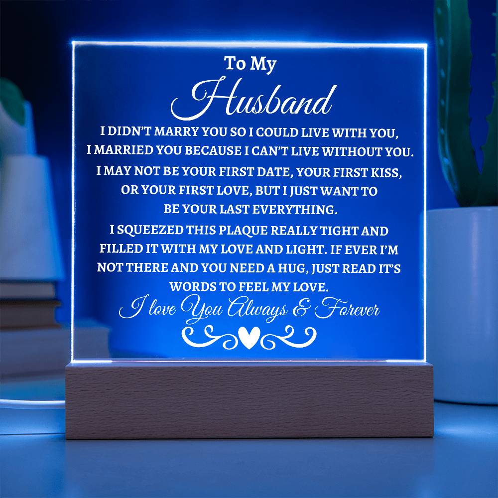 Husband Acrylic Plaque | I didn't marry you LED Corded Base Jewelry Giftinum