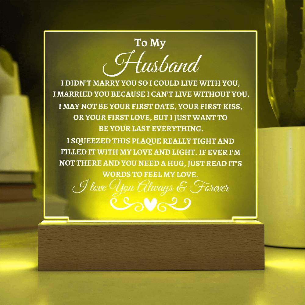 Husband Acrylic Plaque | I didn't marry you LED Corded Base Jewelry Giftinum
