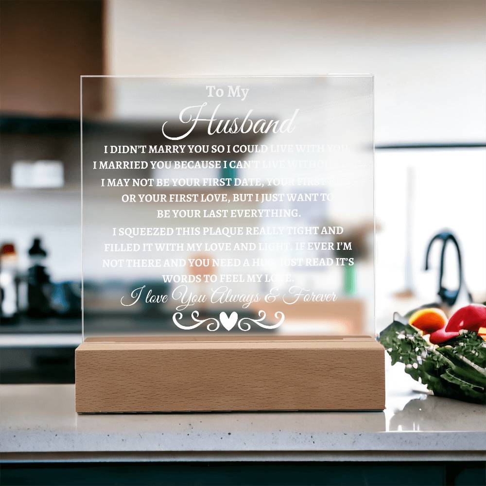 Husband Acrylic Plaque | I didn't marry you LED Corded Base Jewelry Giftinum