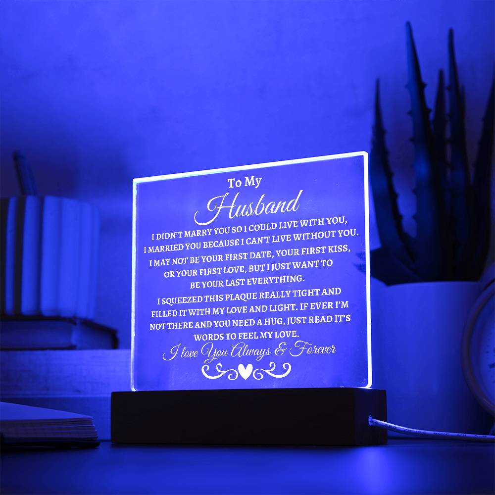 Husband Acrylic Plaque | I didn't marry you LED Corded Base Jewelry Giftinum
