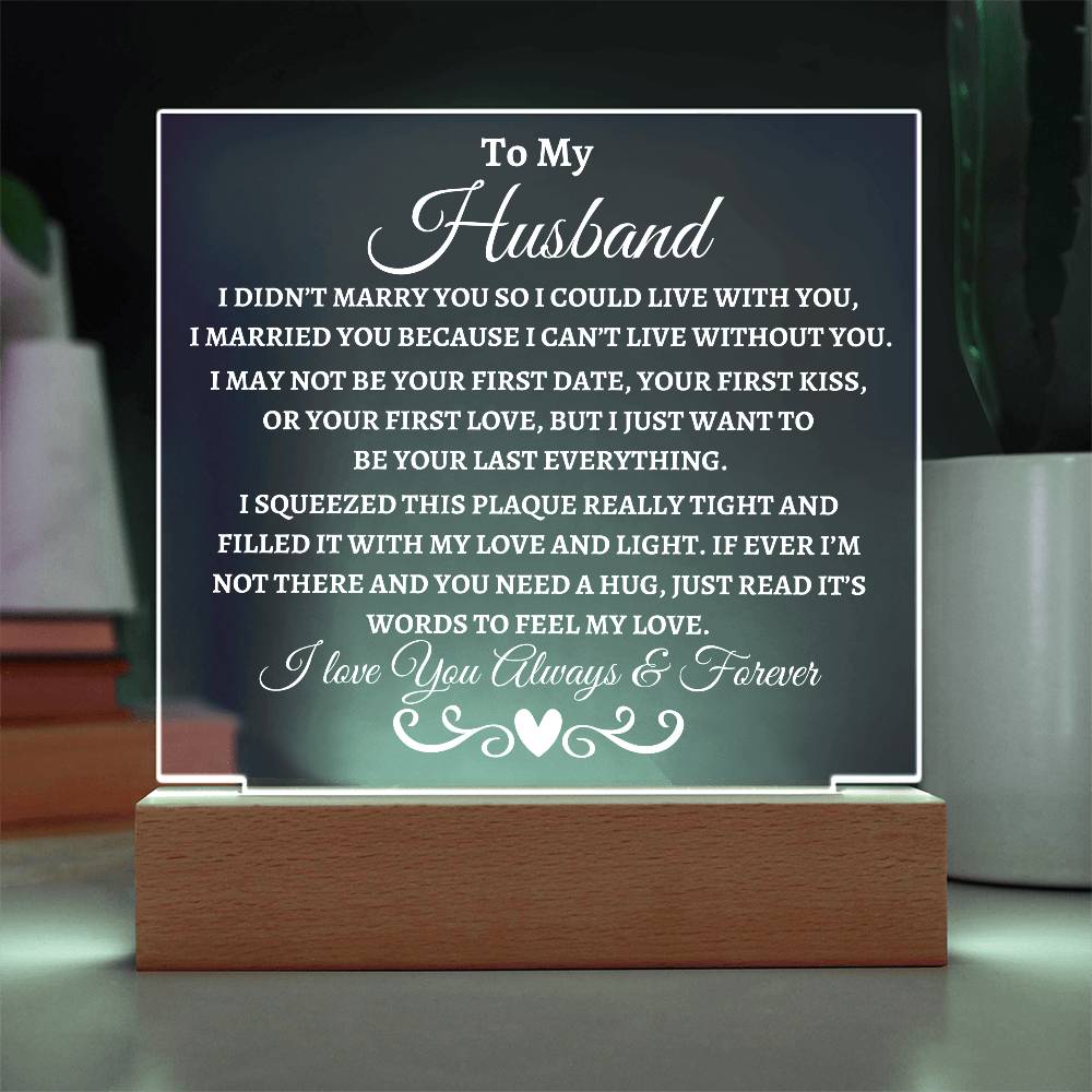 Husband Acrylic Plaque | I didn't marry you LED Corded Base Jewelry Giftinum