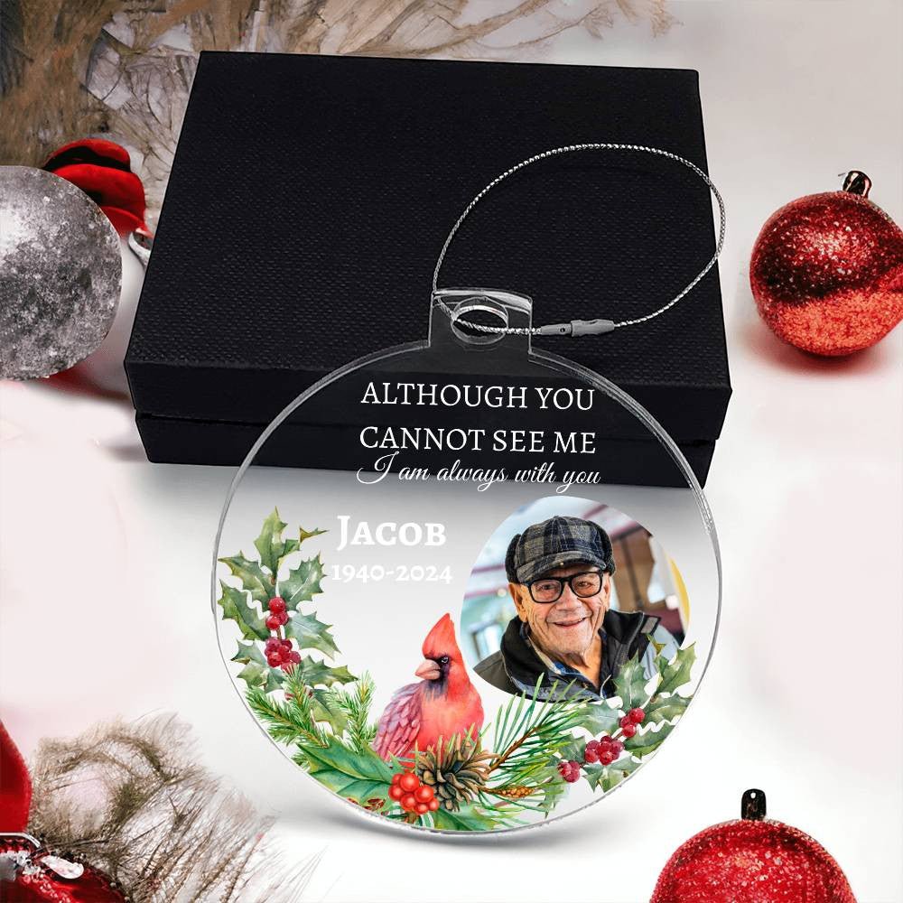 I am always with you | Personalized Memorial Photo Ornament Acrylic Ornament with Gift Box Ornaments and Accents Giftinum