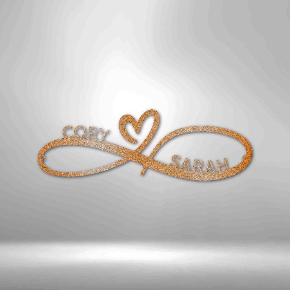 Infinity Couples Monogram - Steel Sign Copper / 12" Steel Sign Giftinum