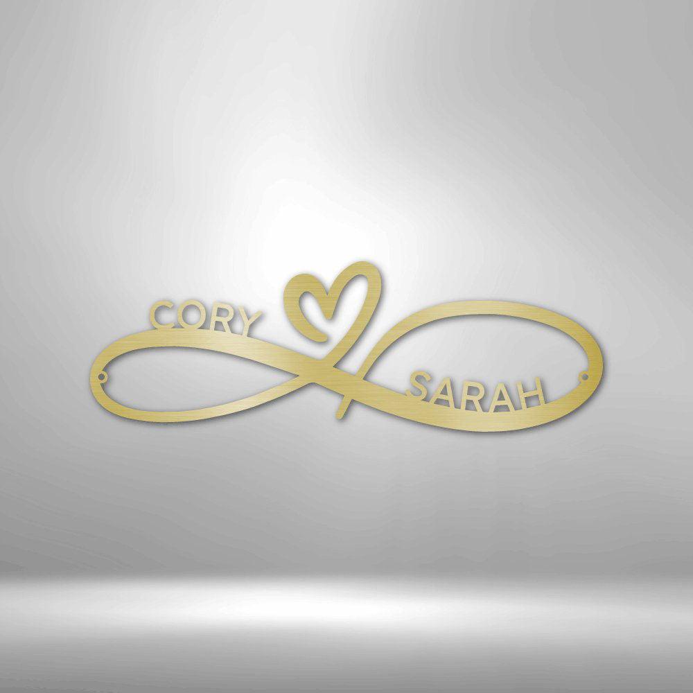 Infinity Couples Monogram - Steel Sign Gold / 12" Steel Sign Giftinum