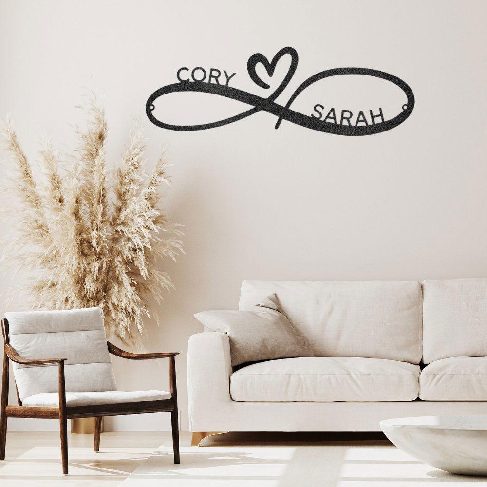 Infinity Couples Monogram - Steel Sign Black / 12" Steel Sign Giftinum