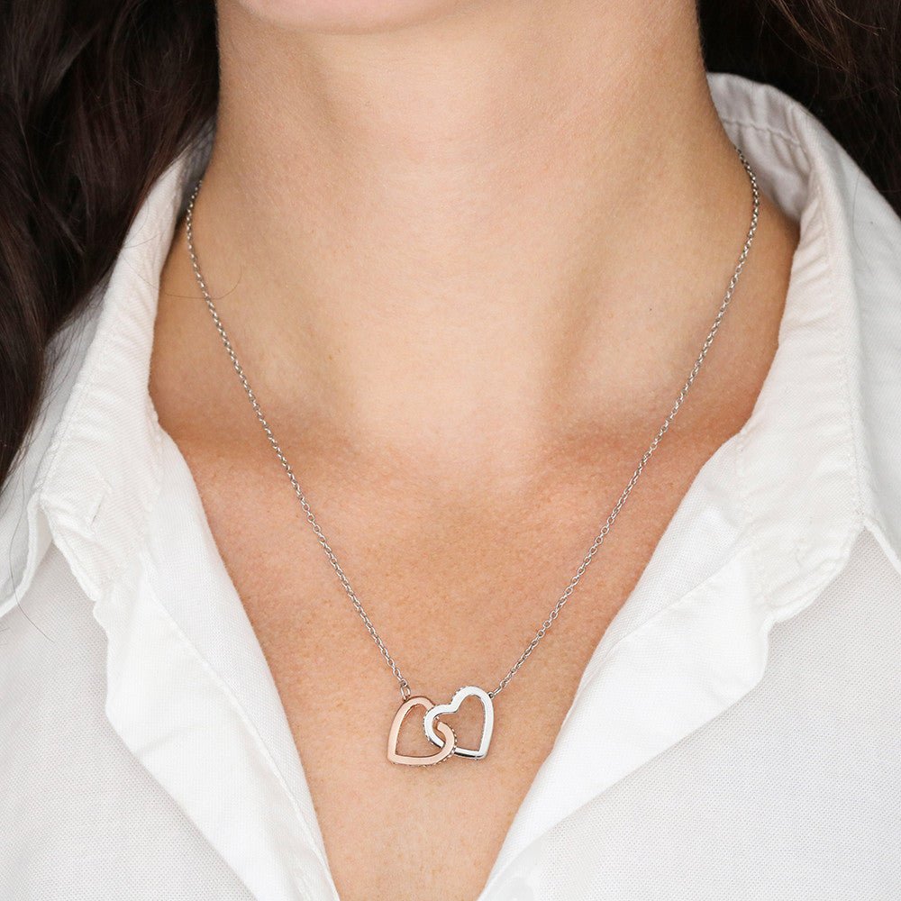 Interlocking Hearts Necklace (Yellow & White Gold Variants) 14k White Gold Finish / Standard Box Giftinum