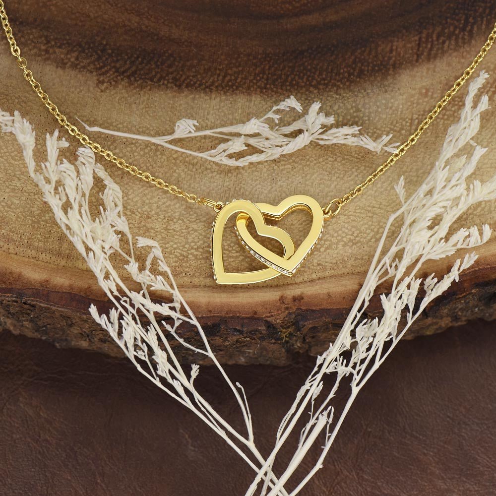 Interlocking Hearts Necklace (Yellow & White Gold Variants) 14k White Gold Finish / Standard Box Giftinum