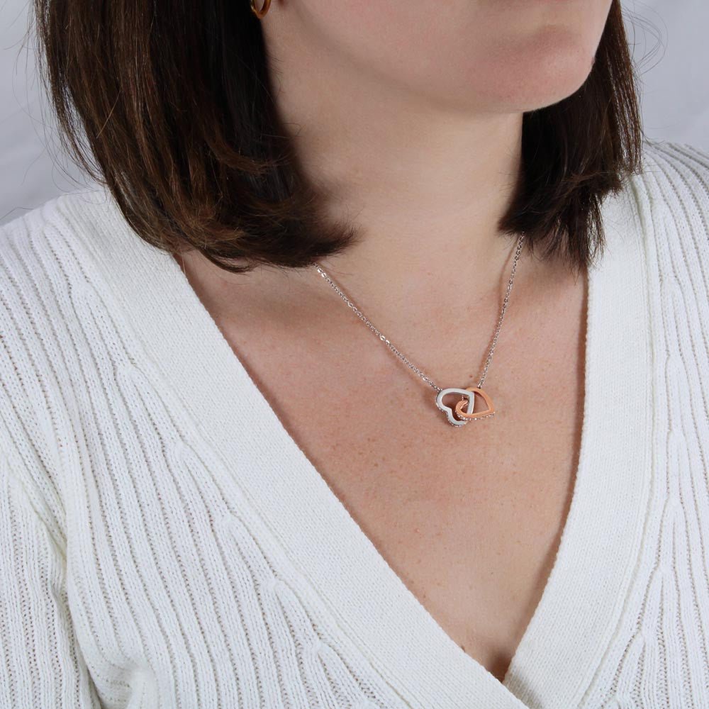 Interlocking Hearts Necklace (Yellow & White Gold Variants) 14k White Gold Finish / Standard Box Giftinum
