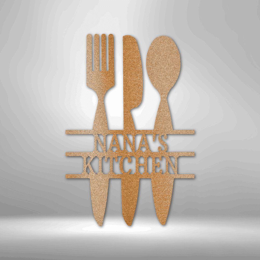 Kitchen Utensil Monogram - Steel Sign Copper / 12" Steel Sign Giftinum