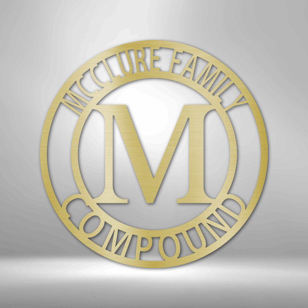 Letter Family Name - Steel Sign Gold / 12" Steel Sign Giftinum